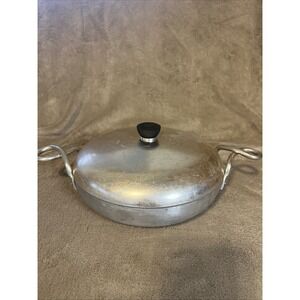 WEAR-EVER G-901 Vintage Cast Aluminum Casserole Skillet Saute Pan w/ Lid USA